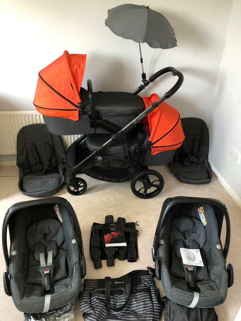 icandy orange twin pram